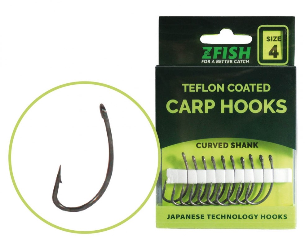 zfish-teflon-hooks-curved-shank.jpg Куки ZFISH TEFLON HOOKS CURVED SHANK - Image 1